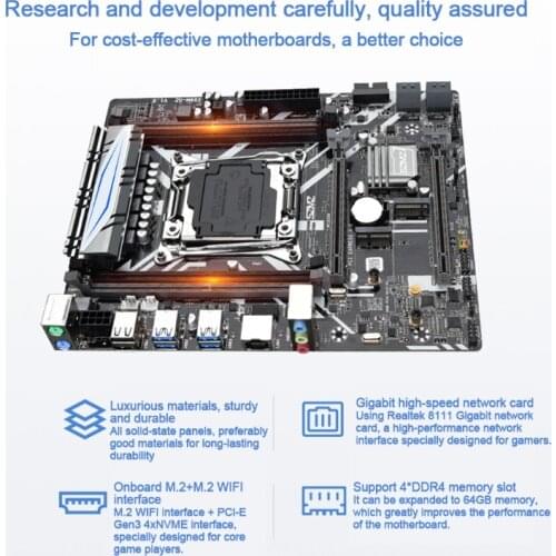 X99 TF x99M- Motherboard Intel with XeonE5 2678 V3 COM DDR4x4 Recc Memory Combo Kit Set NVME M.2 SATA 3.0 USB3.0 M-ATX 50LA