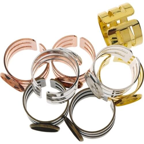XINYAO 5pcs/lot Copper 12mm Round Ring Tray Gold Silver Rose-gold Antique-bronze For DIY Jewelry Findings
