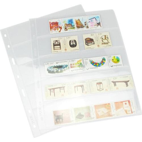 10PCS Banknotes transparent Album Pages 1/2/3/4/5/6 Rows Album Pockets Postage Stamp Tokens Medallions Badges Collection