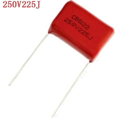 10PCS/Lot 225 2.2uF 400V CBB Polypropylene Film Capacitor Pitch 20mm 2.2uF 225 400V NEW