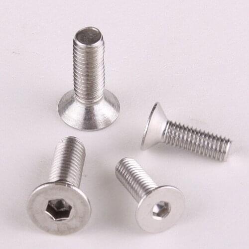 10PCS High Quality 304 Stainless Steel Countersunk Head Flat Hexagonal Screw Bolts Within The First M6 * 16 DIN7991