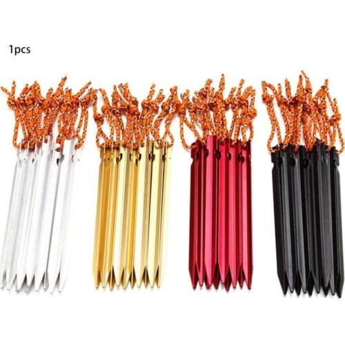 18cm Professional 10 Pcs Aluminument Tent Pegs with Rope Stake Camping Hiking Equipment Outdoor Traveling Tent Accessories