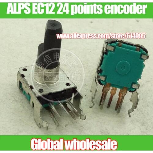3pcs ALPS EC12-type volume encoder / with push switch horizontal 24 points / shaft 17MMF / EC12E24242A3