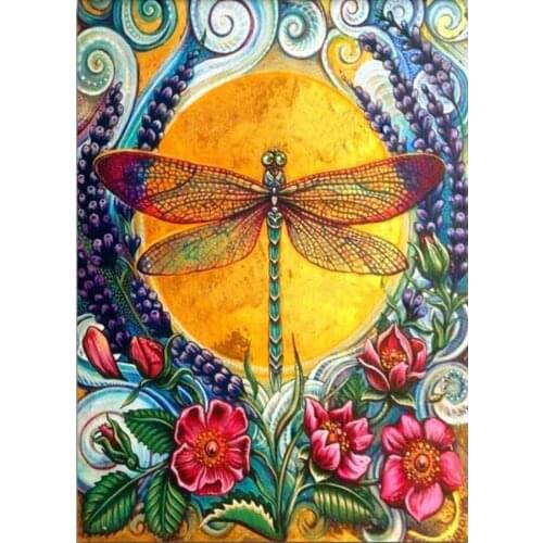 5D diy Diamond Painting dragonfly 3d Cross Stitch Full square diamond embroidery diamond Mosaic pattern beaded rose C50