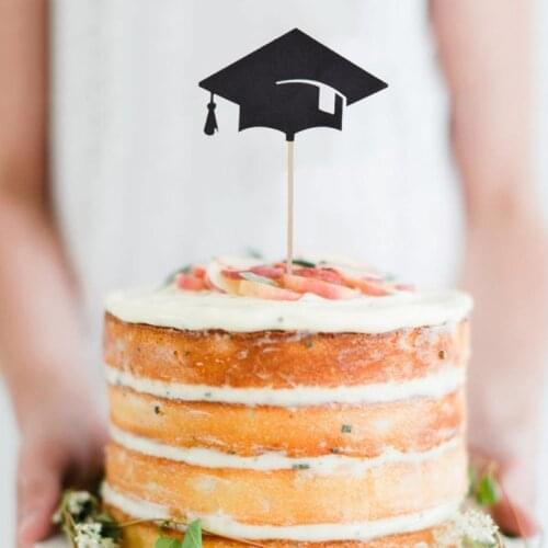 6Pcs 2021 Graduation Cake Insert Toppers Trencher Cap Cake Decorative Accessories Kitchen Tools Cake Accessories