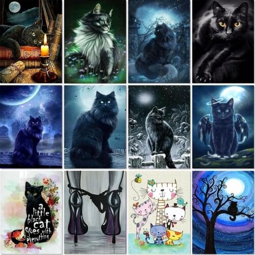 Muxun Full Drill Diy 5D Diamond Painting Cat 3D Diamond Cross Stitch Embroidery Cat Diamond Mosaic Diamond Art Home Decor Ep260