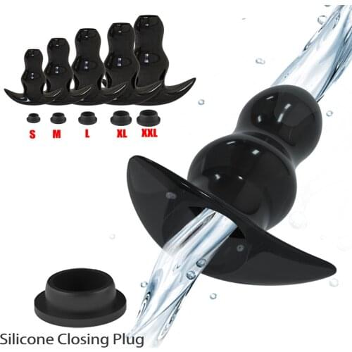 Enema Hollow Anal Plug With Insert Stopper Tunnel Anal Sleeve Anus Dilator Prostate Massager Ass Cleaner Buttplug Intimate Goods