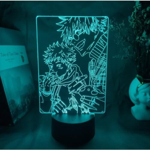 Anime Jujutsu Kaisen Figurines Yuji Itadori Satoru Gojo Kids Bedroom Lamp Child Bedside Manga Art Decor Nightlight Birthday Gift