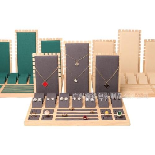 Bamboo Earrings Necklaces Display Board Jewelry Show Pendant Hanger Stand Jewellery Display Props Storage Shelf Rack