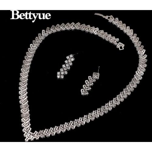 Bettyue Brand Fashion Charm New Roman AAA Zircon White Gold Color Bridal Jewelry Sets For Woman Elegance Wedding Party Gift