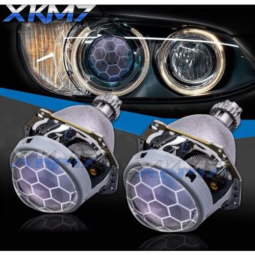 3.0 inch Hella 3R G5 HID Bi-xenon Projector Lenses in Headlight Honeycomb Etched Blue Lens H1 H4 H7 9006 9005 Headlamp Retrofit