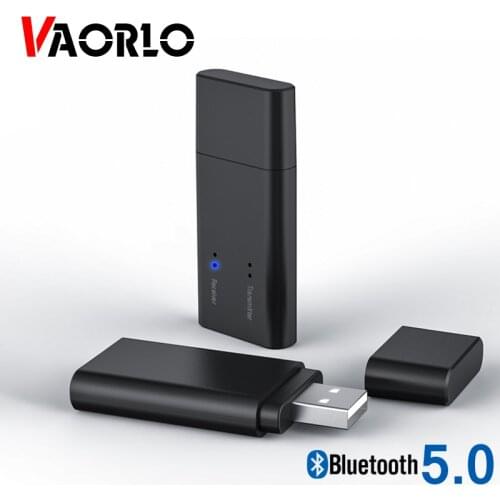 VAORLO USB Bluetooth Transmitter Receiver Adaptor 2 In 1 Wireless 5.0 Adapter For Headphone WIht 3.5 AUX Jack Stereo Audio Music
