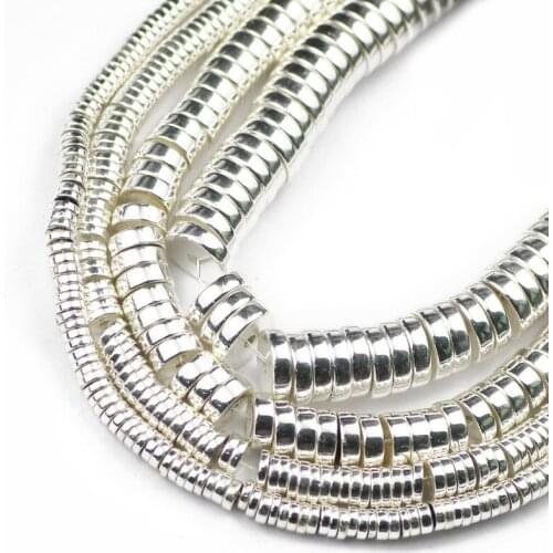 Natural Stone White Silvers Coin Hematite 3/4/6/8mm Flat Round Spacers Loose Beads For Jewelry Making Diy Bracelets Accessories