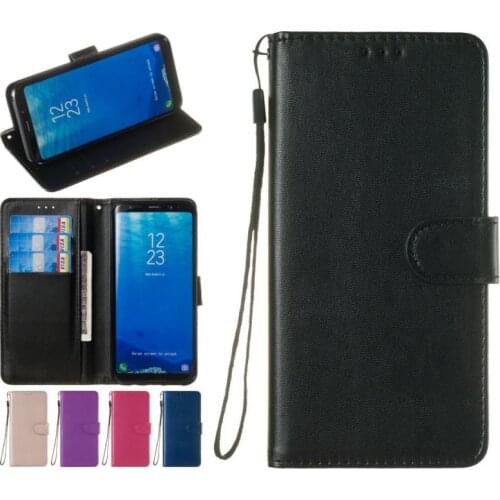 Cases For Samsung Galaxy A6 A8 S10E S10 S9 S8 Plus A10 A20 A30 A40 A50 A70 M10 M20 S7 S6 Wallet Simple Single Color Case E01D