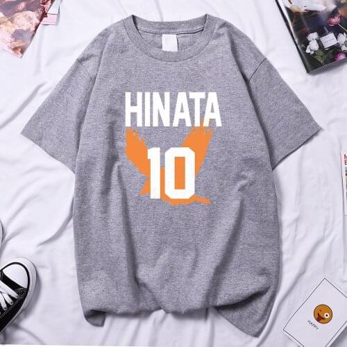 Hinata Shoyo Number 10 Haikyuu Black Tee Shirt Woman 2021 Summer New T-Shirts Hip Hop Loose T Shirt Harajuku Goth Woman T-Shirt