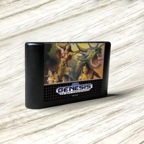 Golden Axe II 2 - USA Label Flashkit MD Electroless Gold PCB Card for Sega Genesis Megadrive Video Game Console