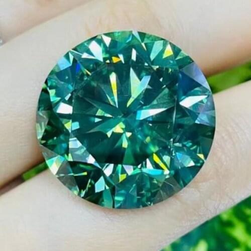 Free Shipping 5.0mm to 16.5mm Blue Green Moissanites Gems Round Brilliant Cut Sic Material Moissanites Loose Stone For Jewelry