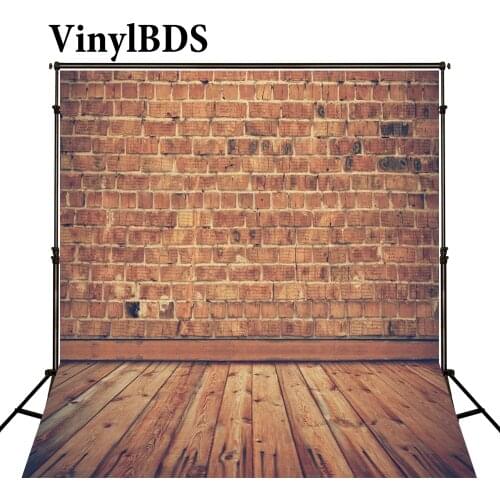 VinylBDS Newborn Baby Fotografia Backdrop Red Brick Wall Fondo Navidad Dark Wood Texture Floor Backdrops Photography Studio