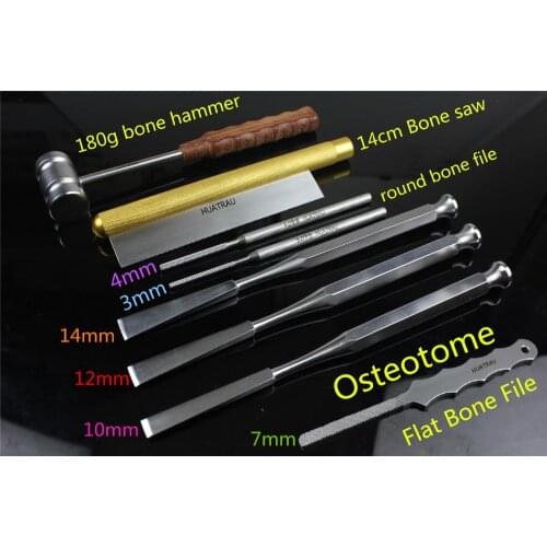 Medical small animal Department of orthopedics instrument Osteotome Bone knife flat round bone file Bone hammer Bone saw patella