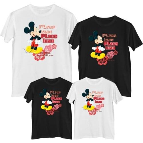 Disney Mickey Mouse Minnie Mouse T shirt Summer Comfortable 100% cotton Fashion Womens cotton t-shirt Girl outfit mother kids