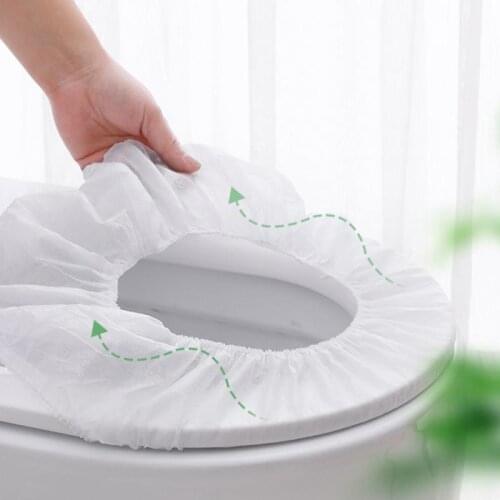 10 Pcs Portable Travel Disposable Toilet Seat Mat 100% Waterproof Non-woven Toilet Paper Pad For Travel Bathroom Accessories Set
