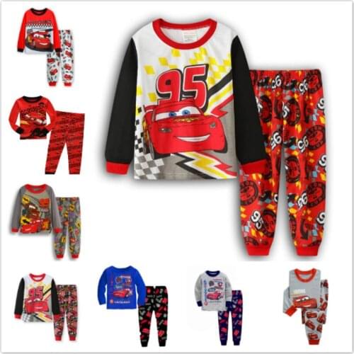 2021 New boys girls clothes Pajamas Set Children Sleepwear Pajamas Cotton Nightwear Clothes Set lightning mcqueen 1-7Years