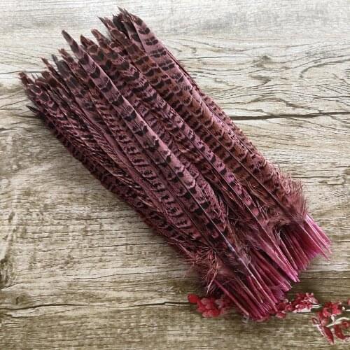 Wholesale 10 Pcs Beautiful 10-12inches/25-30cm Pink Natural Pheasants Feathers Craft Making Decoration Clothing Accessories
