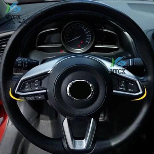 For Mazda CX-8 CX8 CX 8 2018 2019 Steering wheel trim chrome ABS cover decoration Interior Mouldings accessories