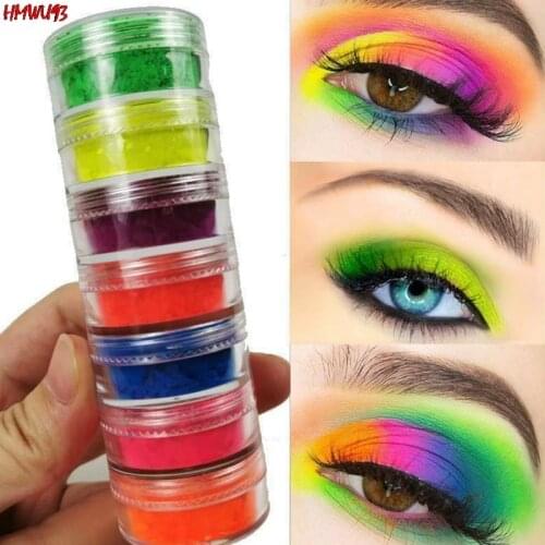 6 Color/Sets Lasting Fluorescent Matte Eyeshadow Neon Pigment Eyeshadow Palette