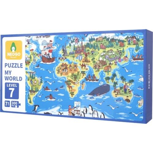 Children Kids World Map Jigsaw Puzzle 300pcs Paper Jigsaw Puzzle Educational Puzzle Game Toys Intellectual Gifts