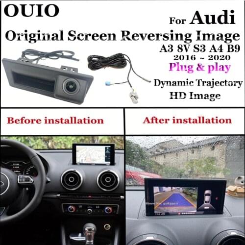 Plug & Play For Audi A3 8V S3 A4 B9 2016 2017 2018 2019 2020 Original MIB Screen Car Trunk Handle Camera Backup Rear View camera