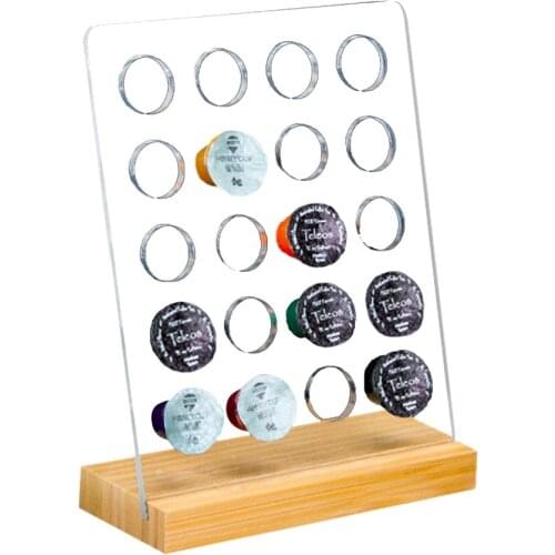 Stand Rack Coffee Capsule Holder 1pcs White Capsules Bamboo Display Acrylic Pouches Neatly Creative Shelf