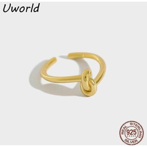 Simple Knotting female ring Open Gold plated 925 Sterling Silver Ring 18K Gold Filled 925 Sterling Silver Ring
