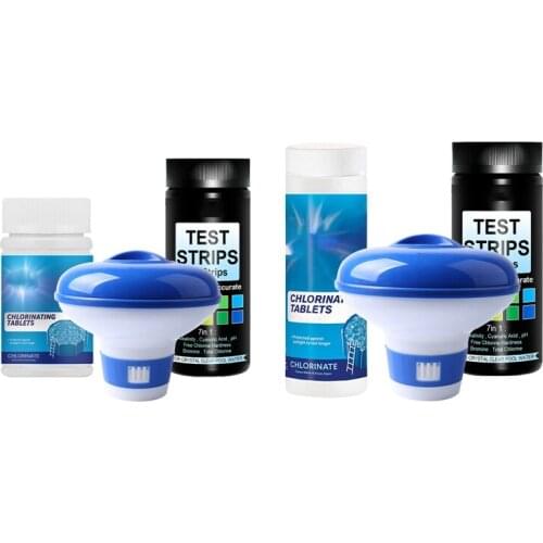 Swimming Pool Cleaning Effervescent Tablets, Clean Tablets, Multi-Function Cleaning Tablets, Test Strips Set CNIM Hot