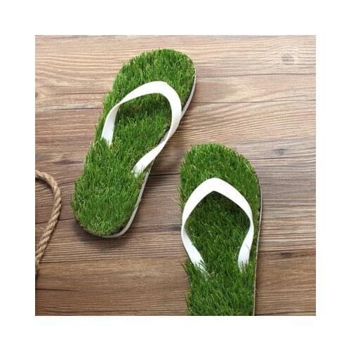 Lawn Flip-flops For Men Women 2019 Summer Fashion Simulation Personality Grass Slippers Couple Models Outdoor Beach Shoes Me