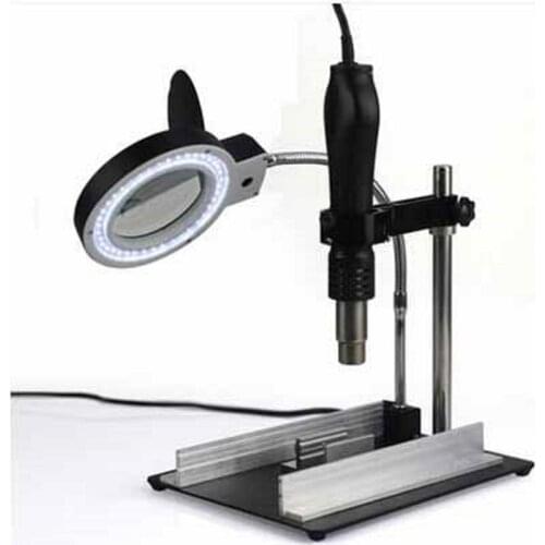PHONEFIX 628TD 8X Magnifier Glass Stand with Flexible Neck LED light Perfect for Soldering Crafting circuit board Maintenance