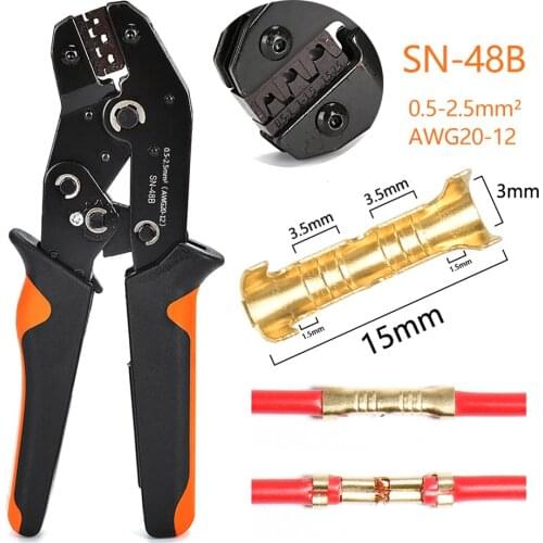 SN-48B U shaped terminal inserts connector small teeth universal spring plug wire crimping hand tool quick connection crimped