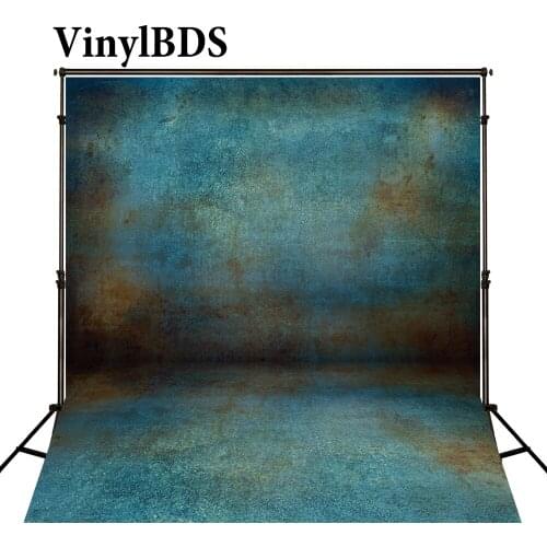 VinylBDS Retro Blue Wall Photo Background Solid Color Portrait Backdrop Newborn Baby Photo for Studio Vintage Wedding Backdrops