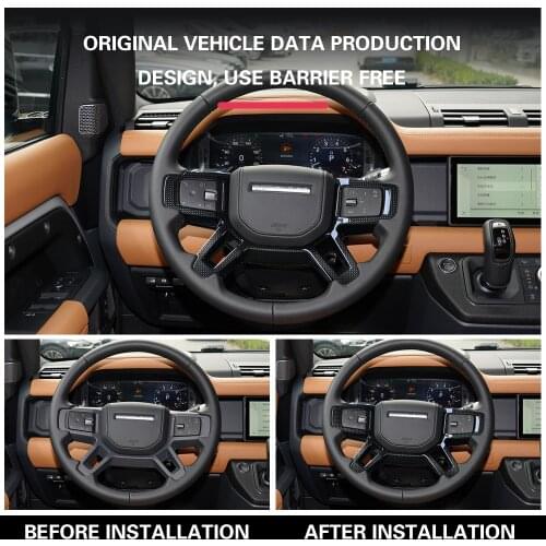 For Land Rover Defender2020 Car Cover Inner Inside Steering Wheel Interior Kit Switch Trim Frame 1pcs