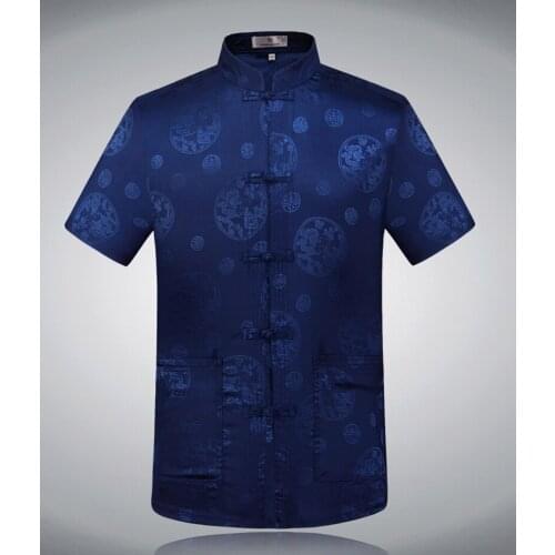 Oriental Element 100% Brand New Arrival Chinese Traditional Mens Silk Kung Fu Shirts Tops S M L XL XXL 3XL MS0625012