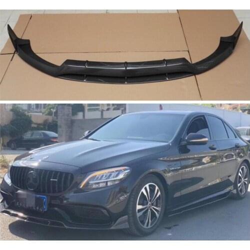 High Quality CARBON FIBER Front Bumper Lip Spoiler FOR Mercedes-Benz C Class W205 C63 C43 AMG Sedan 2015-2021