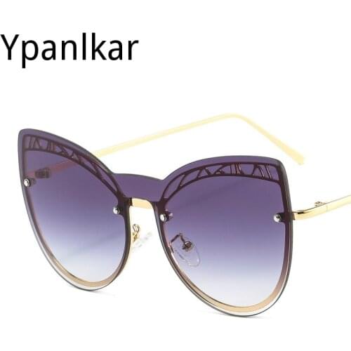 Ypanlkar 2021 Fashion Cat Eye Hollow Out Sunglasses UV Protection For Women