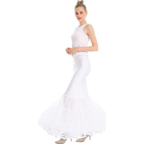 Mermaid Petticoat Tulle Black Underskirt Crinoline Long Petticoats For Wedding Dress Bridal Accessories 2018