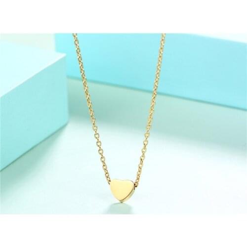 Heart 24k Gold Jewelry 2020 Trend 500mm Stainless Steel Rose Gold Fashion Necklace For Women Korean Style Pendant YMS N247