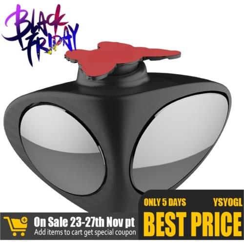 1PCS 360 Degree Adjustable angle Rear view auxiliary mirror Blind Spot Mirrors HD Convex Lens Dual Vision Auxiliary Mirror