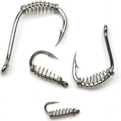 10pcs Carp Fishing Spring Hook Barbed Circle Carp Hook Explosion Hook Without Line Jig Fly Fishing Hook Fishing Accessories