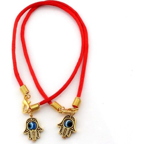 10Pcs Hamsa Hand String Evil Eye Lucky Red Rope Bracelets For Men & Ms Jewelry Gift C-86