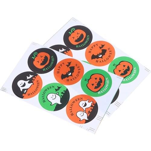 10 PCS Carefully Handcrafted Labeled Pumpkin Ghost Craft Packaging Closure Stickers