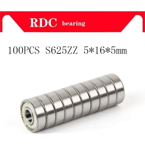 100PCS S625ZZ S625Z S625 ZZ stainless with sealing steel deep groove ball bearing S625ZZ 5x16x5mm miniature bearing