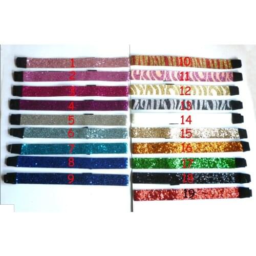 1000pcs free shipping ZEBRA color Glitter headbands for girl softball sparkle headbands